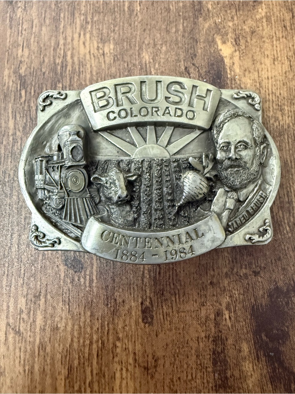 Vintage 1984 Brush Colorado Centennial Belt Buckle Limited Edition #222/1000